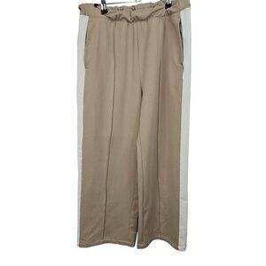 Womens Powersoft Coze Edition Pants Crop Beige White Size M Elastic Waist